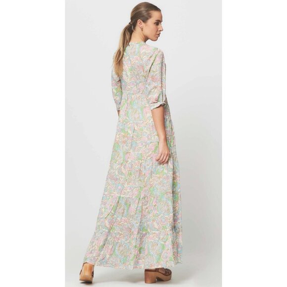 Fabienne Chapot NWT Cala Tiered Summer Maxi Dress Sz 42 Med‎ Org Cotton Spring - Picture 2 of 15